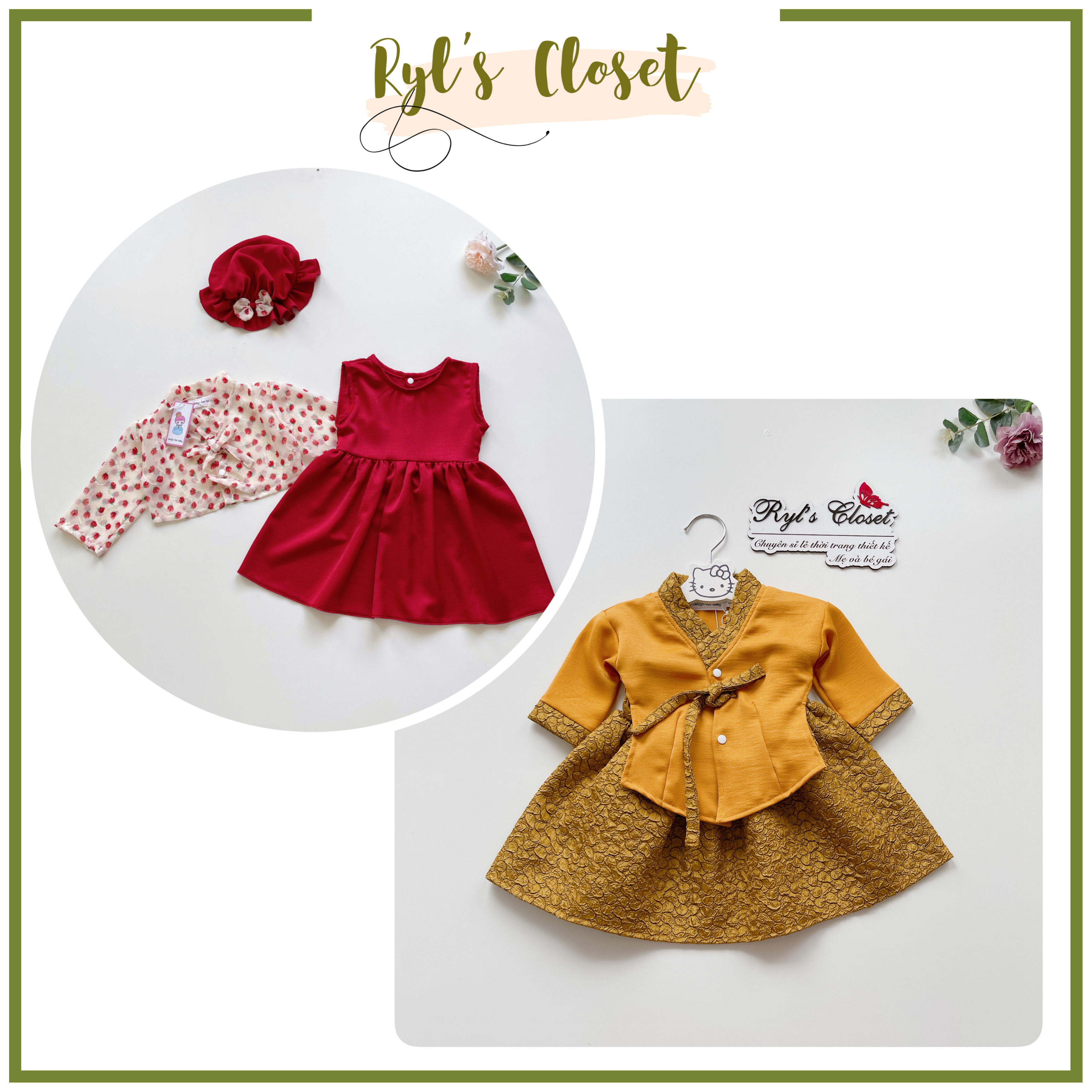 Sét Váy Hanbok Rời Cho Bé Gái 3 Đến 18kg, Đầm Bé Gái Chất Lụa Ướt Mềm Mát