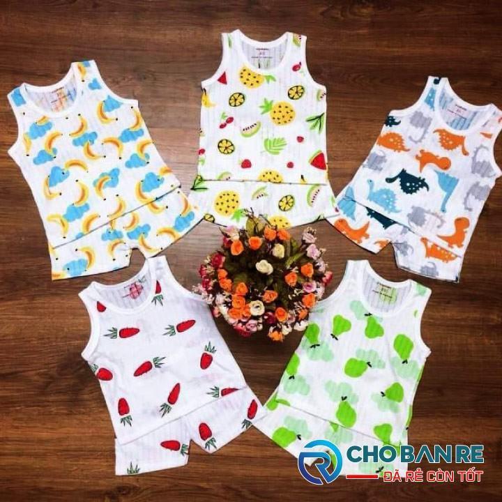 Combo 5 bộ 3 lỗ sát nách cotton cho bé trai bé gái