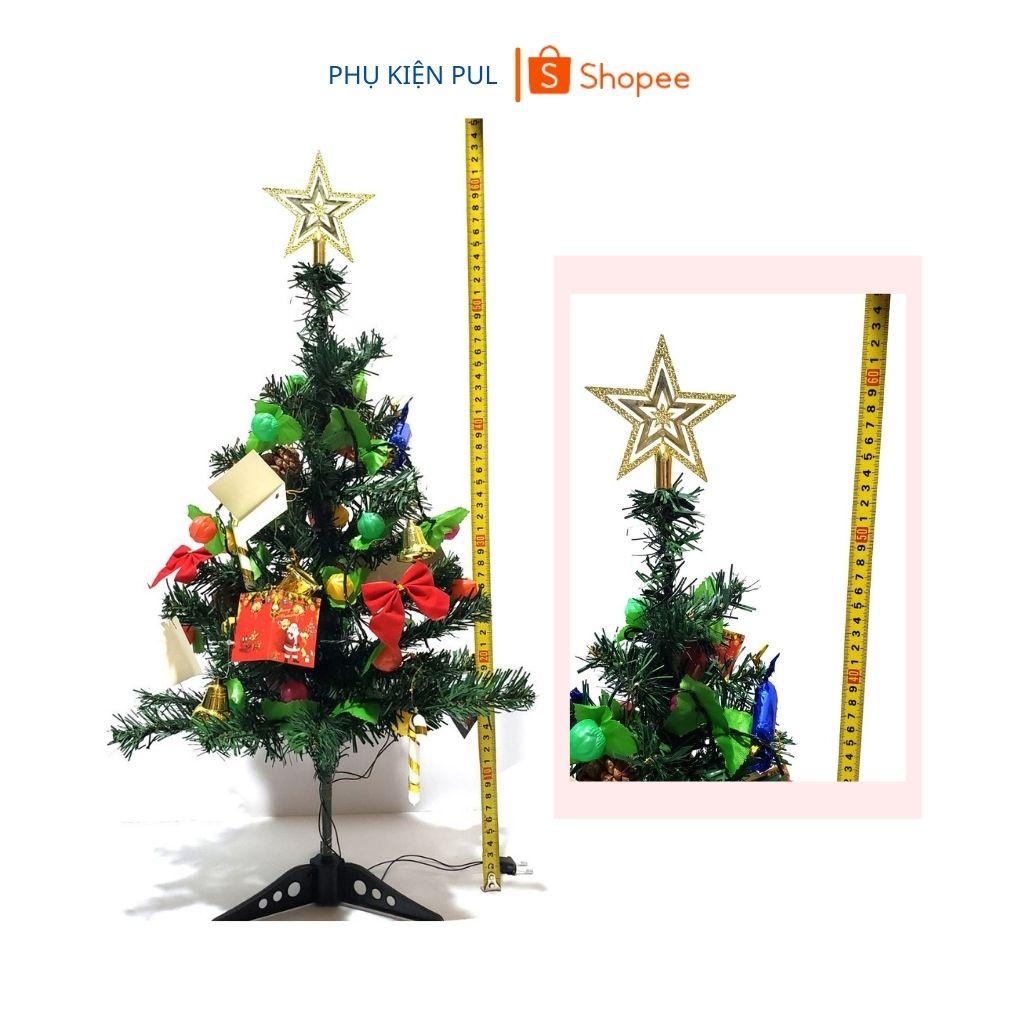 Cây thông noel 60cm mini để bàn nhỏ gọn sẵn phụ kiện trang trí giáng sinh