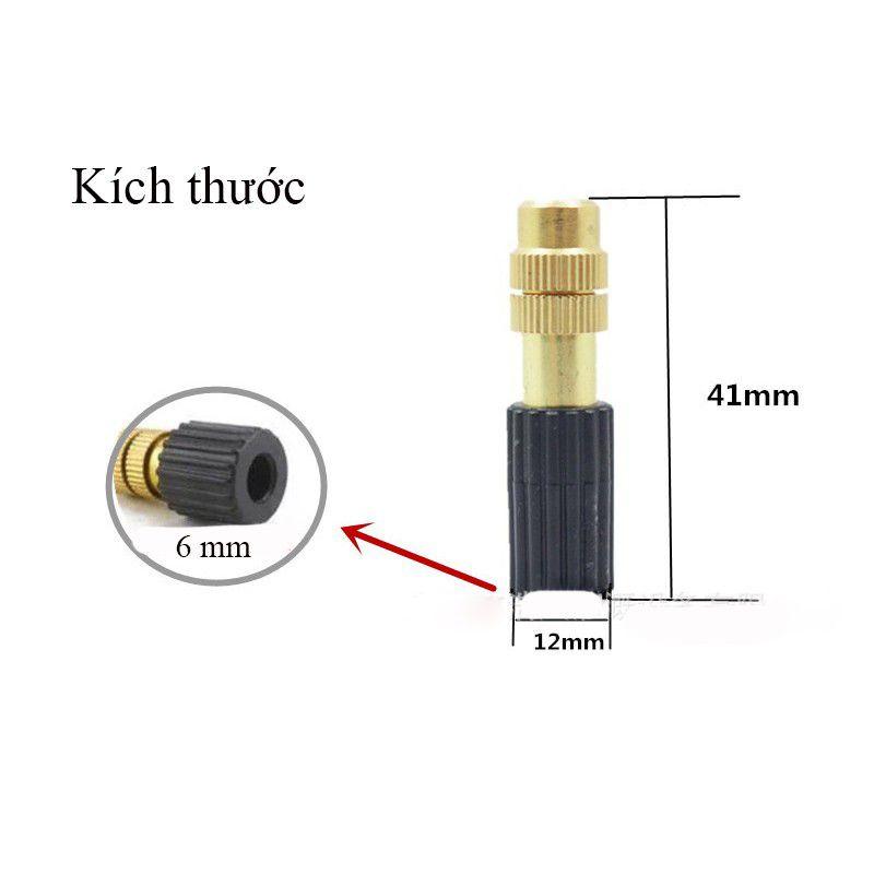 Béc đồng phun sương tưới lan cây cảnh 1 cửa 1 hướng tặng kèm thủy nối ống 6mm,8mm phun sương mát nhà, tưới