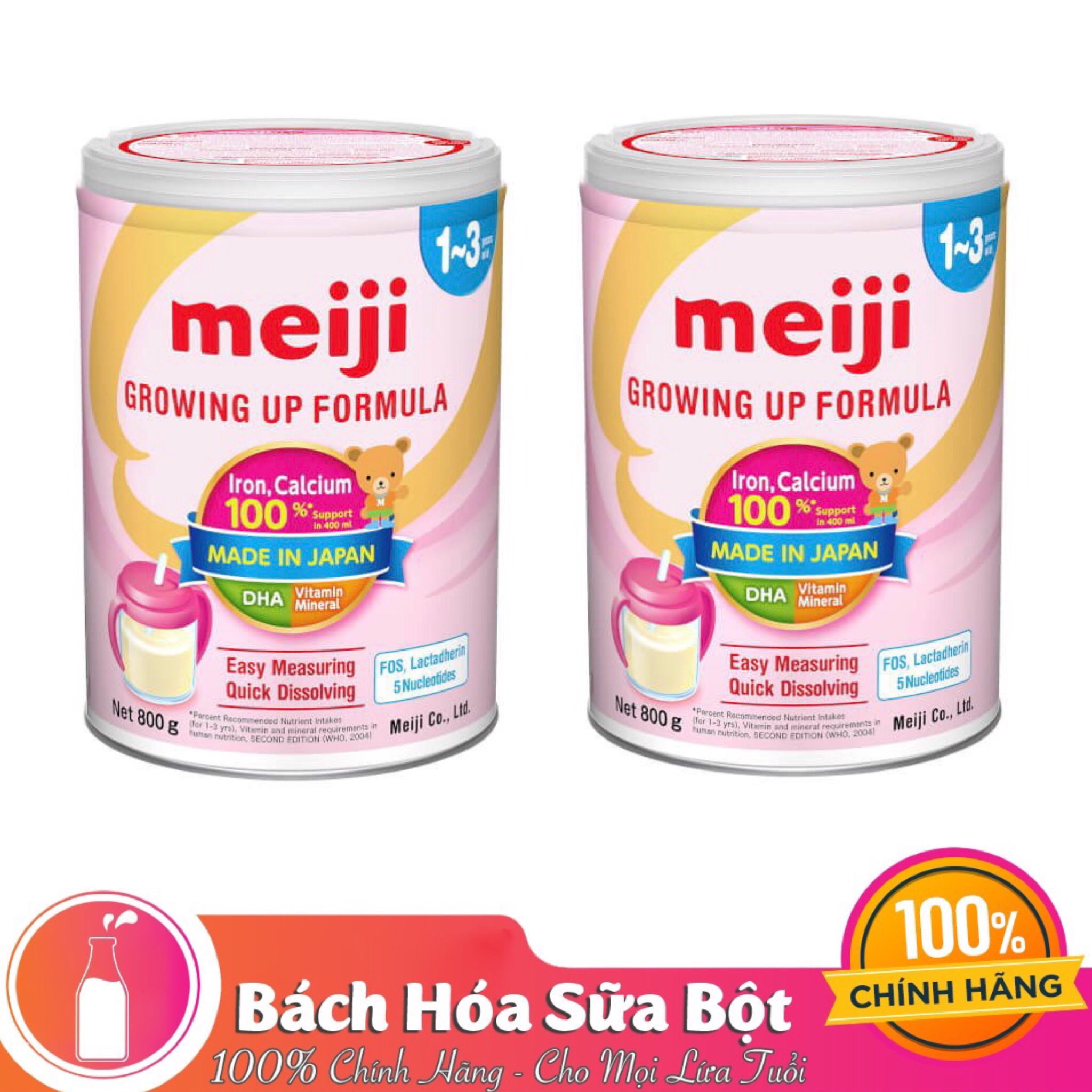 2 Hộp Sữa Bột Meiji 1-3 Growing Up Formula (800g)