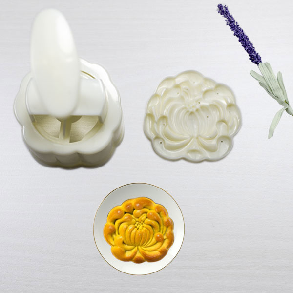Bộ Khuôn Nén Lò Xo Trung Thu 150-180gr Hoa Cúc-Sen-Hồng 3D Đẹp Mắt
