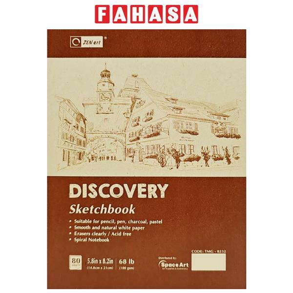 Sổ Vẽ Lò Xo Sketchbook Discovery A5 - Gáy Ngang - Giấy Trơn - 160 Trang 100gsm - Zen Art TMG-8232 - Màu Đỏ