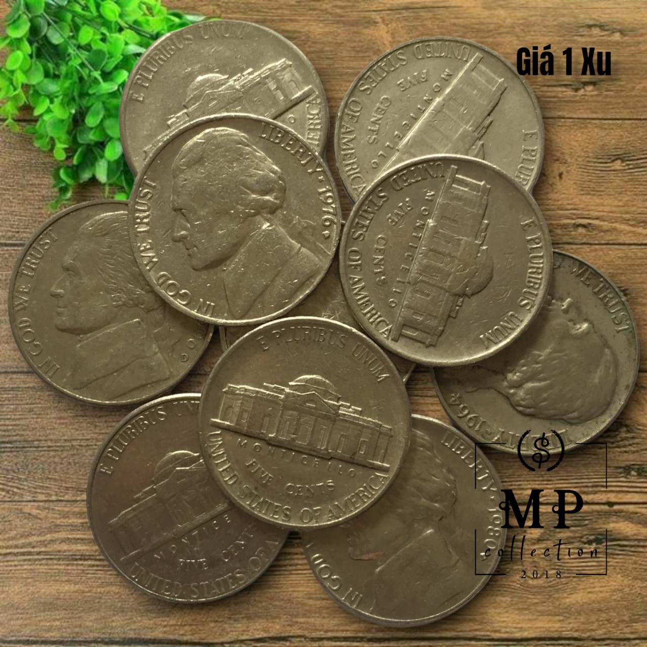 Đồng xu phong thuỷ Mỹ 5 cents phát hành năm 1938 tới 2003