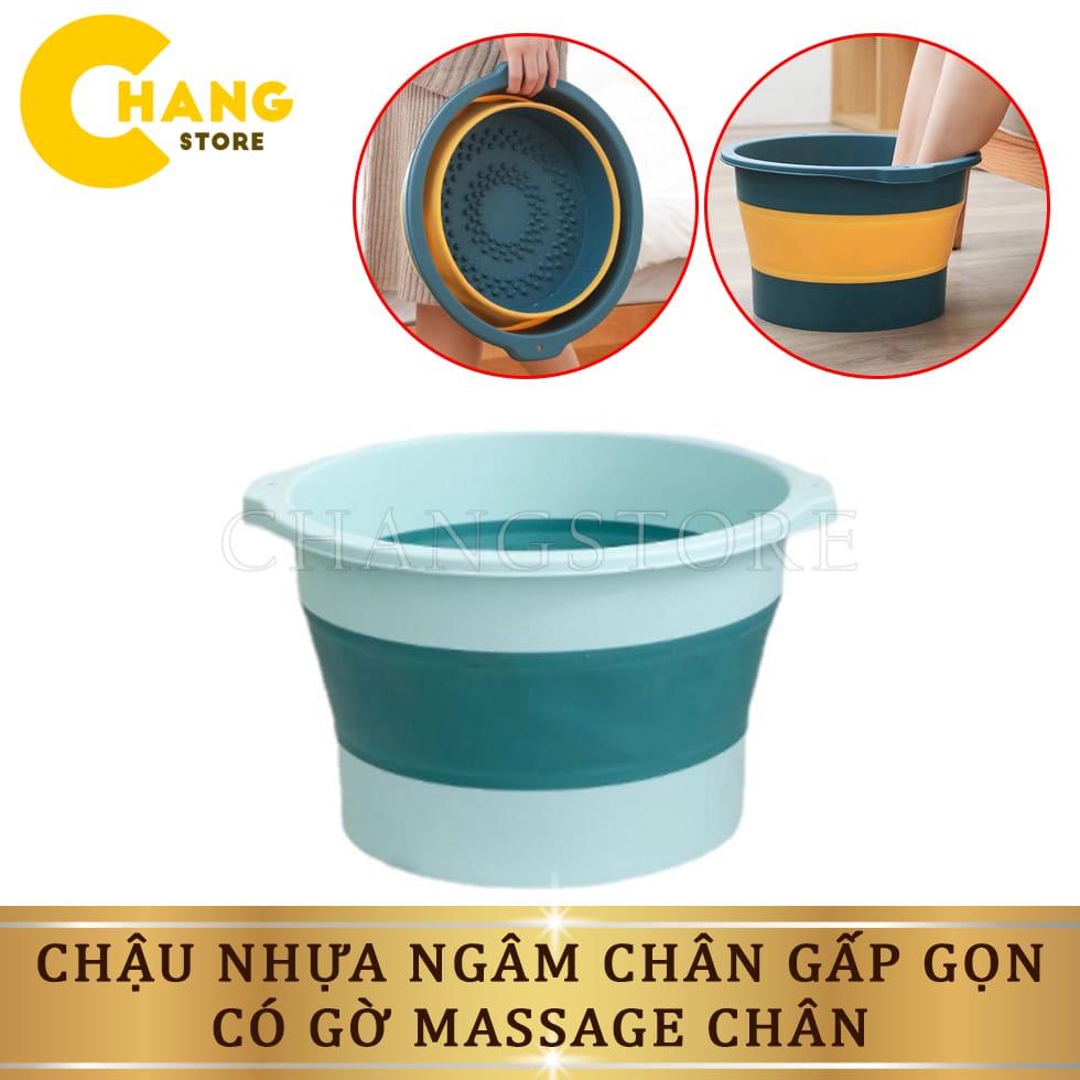 Chậu Ngâm Chân Tròn Gấp Gọn Không Nắp MẪU MỚI , Bồn Ngâm Chân Thiết Kế Nhiều Hạt Massge Giúp Giảm Tê Buốt