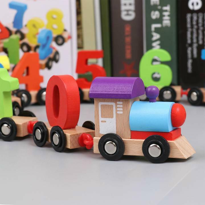 Đồ chơi đoàn tàu chở số bằng gỗ loại 1 cho bé vừa chơi vừa học