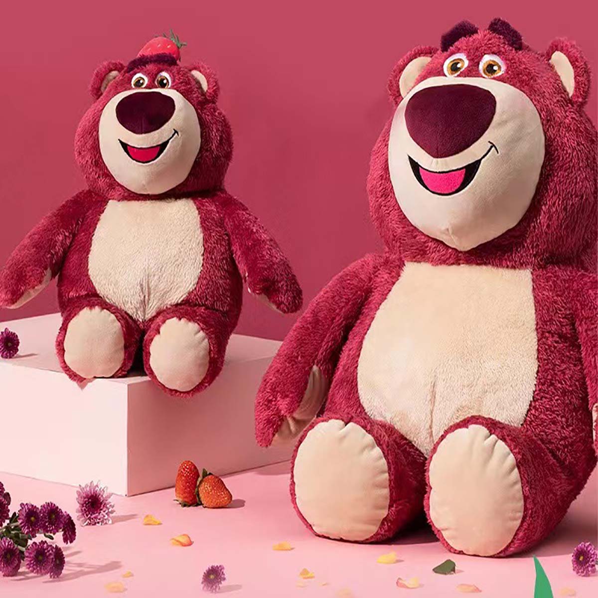 Gấu Dâu Bông Lotso Hoa Mini Nhỏ Có Thơm Mùi Dâu Thú Nhồi Bông Miniso Cute Giá Rẻ Anime Dễ Thương Nằm Ôm Ngủ Văn Phòng