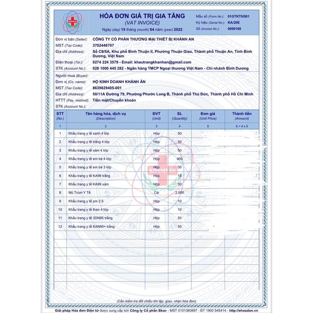 Khẩu trang đen 4 lớp kháng khuẩn Khánh An Hộp 50 cái L1D_KAKTL1