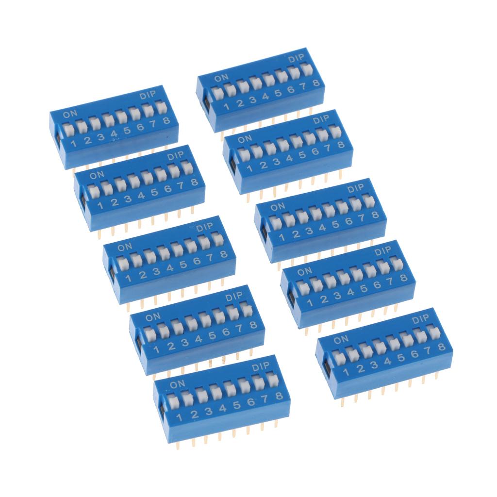 10 Chiếc Xanh Hai Hàng 16 Pin 8 Vị Trí 2.54 Mm DIP Switch 8 P Bit