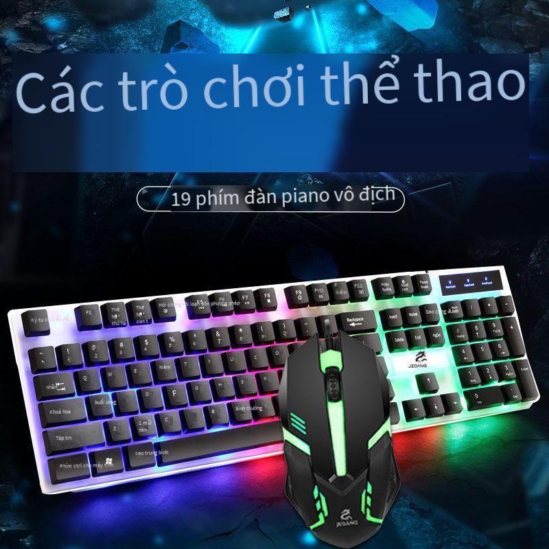 Bộ thao tác máy tính phím chuột chơi game phát sáng có dây phong cách mới nhất Zhang đã cài đặt máy Amazon chuột bàn phím Amazon