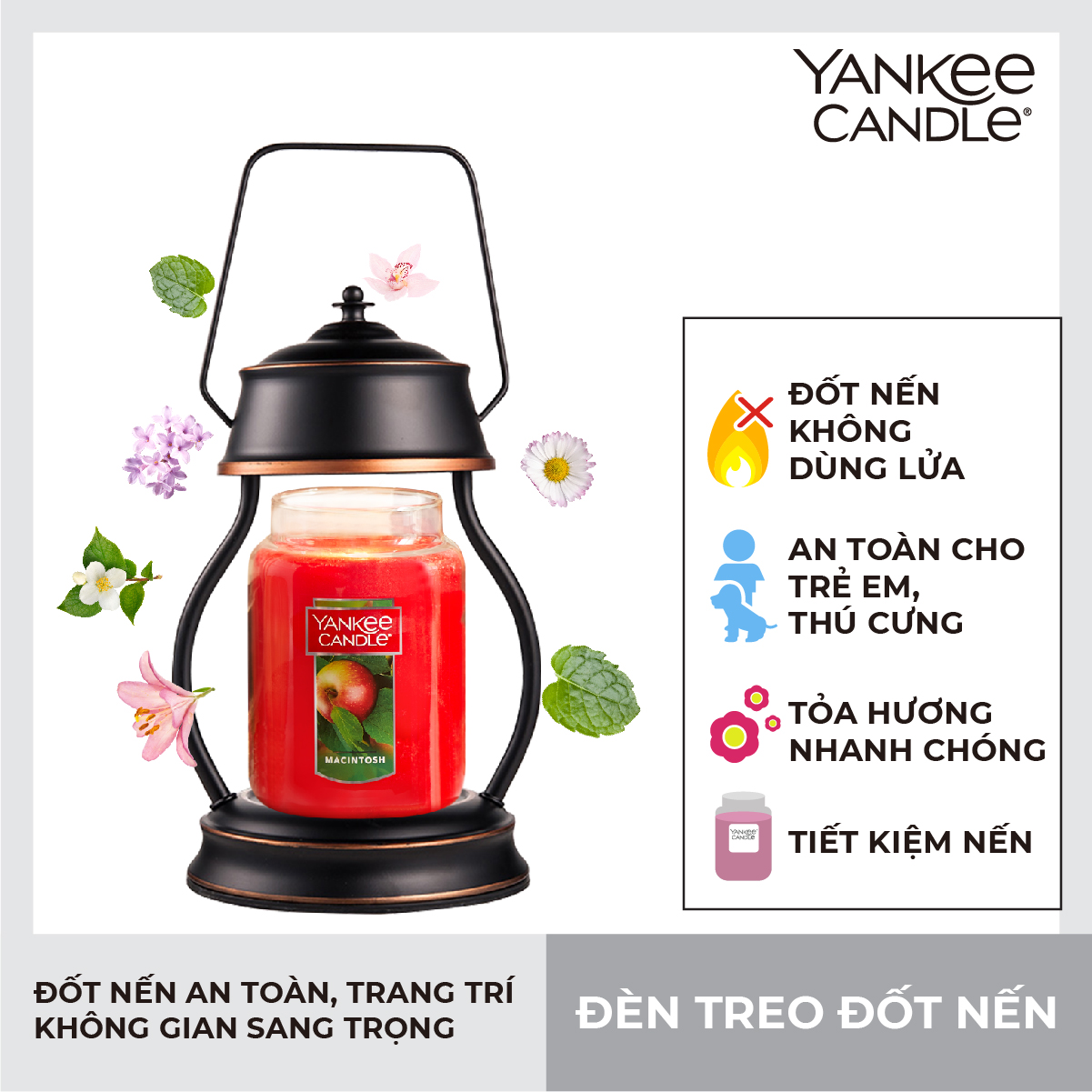 Đèn treo đốt nến Yankee Candle - Bronze Black