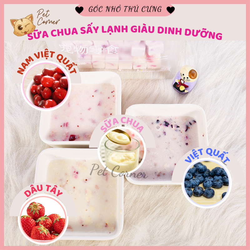 Sữa chua sấy lạnh giàu dinh dưỡng cho thú cưng, sữa chua sấy khô cho chó mèo và chuột hamster