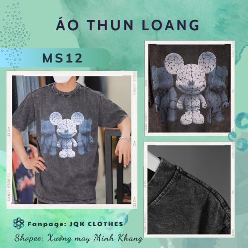 Áo thun loang Chuột tay lỡ chất liệu 100% cotton cao cấp nam nữ đều mặc được dáng unisex