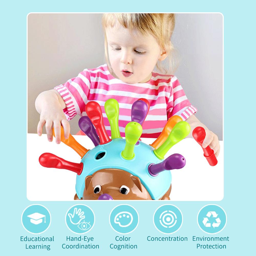 Insert Hedgehog Toy Early Education Montessori Toy Focus Training Fine Motor for Boys & Girls Age 18 mos+