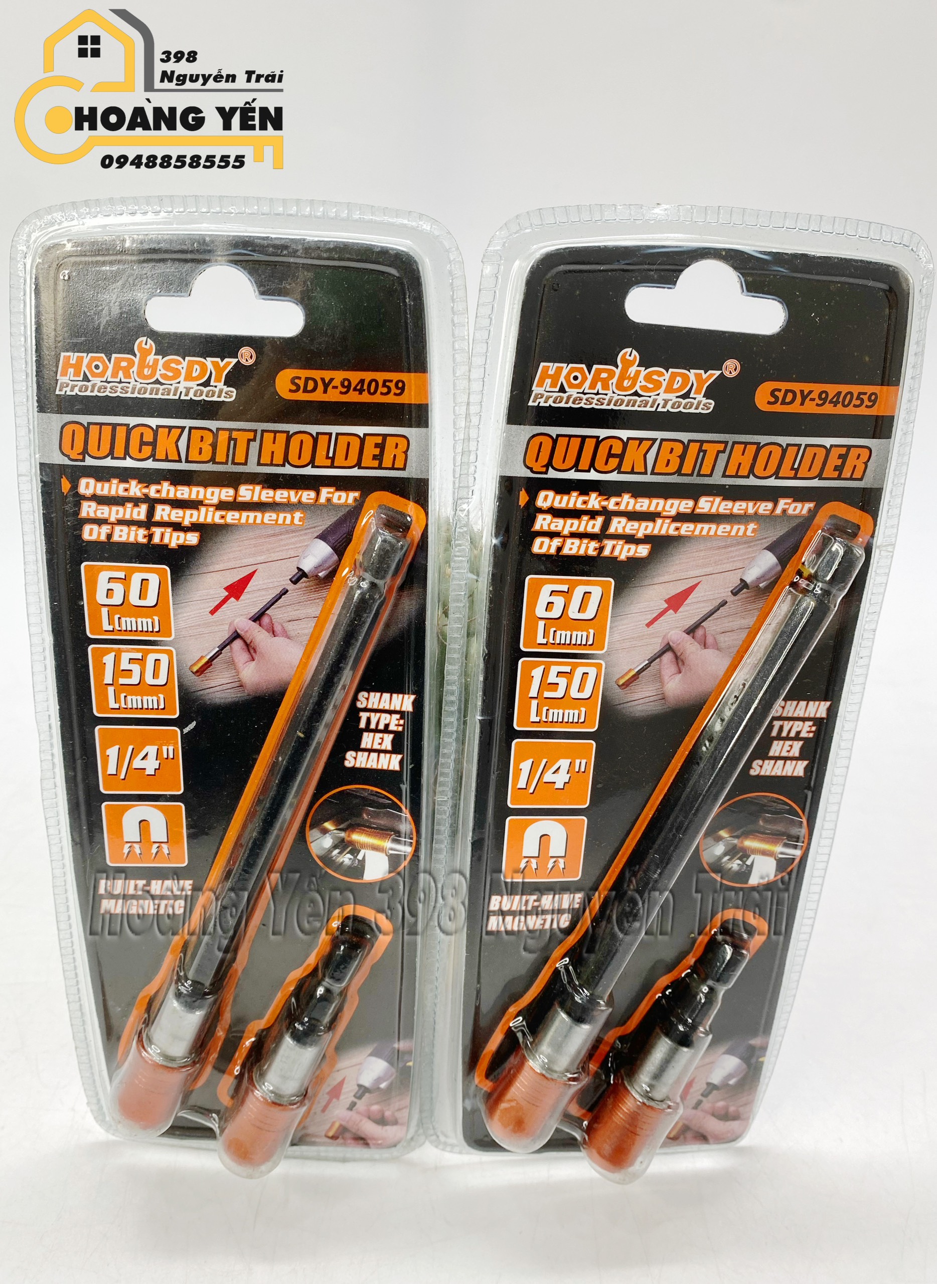 Đầu nối mũi bắt vít dùng cho máy pin 60mm/150mm 1/4'' Horusdy SDY-94059 Đầu nối thanh nhanh các mũi vít, đầu nối mũi bắt vít cao cấp, đầu nối mũi bắt vít bền