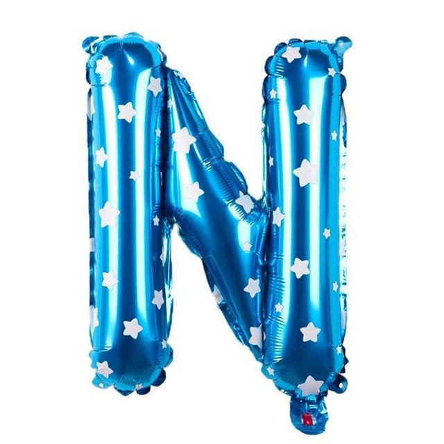 Bong bóng chữ màu xanh 35 cm