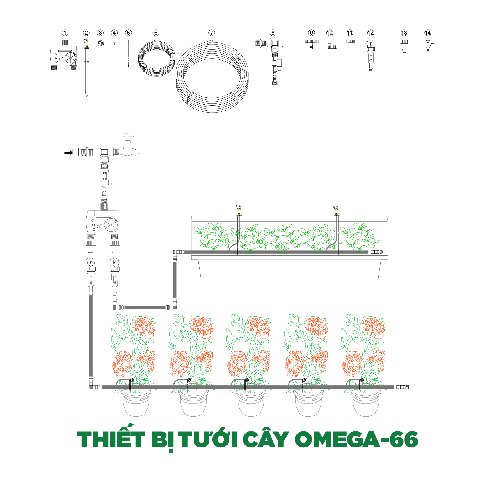 Thiết bị tưới cây OMEGA-66