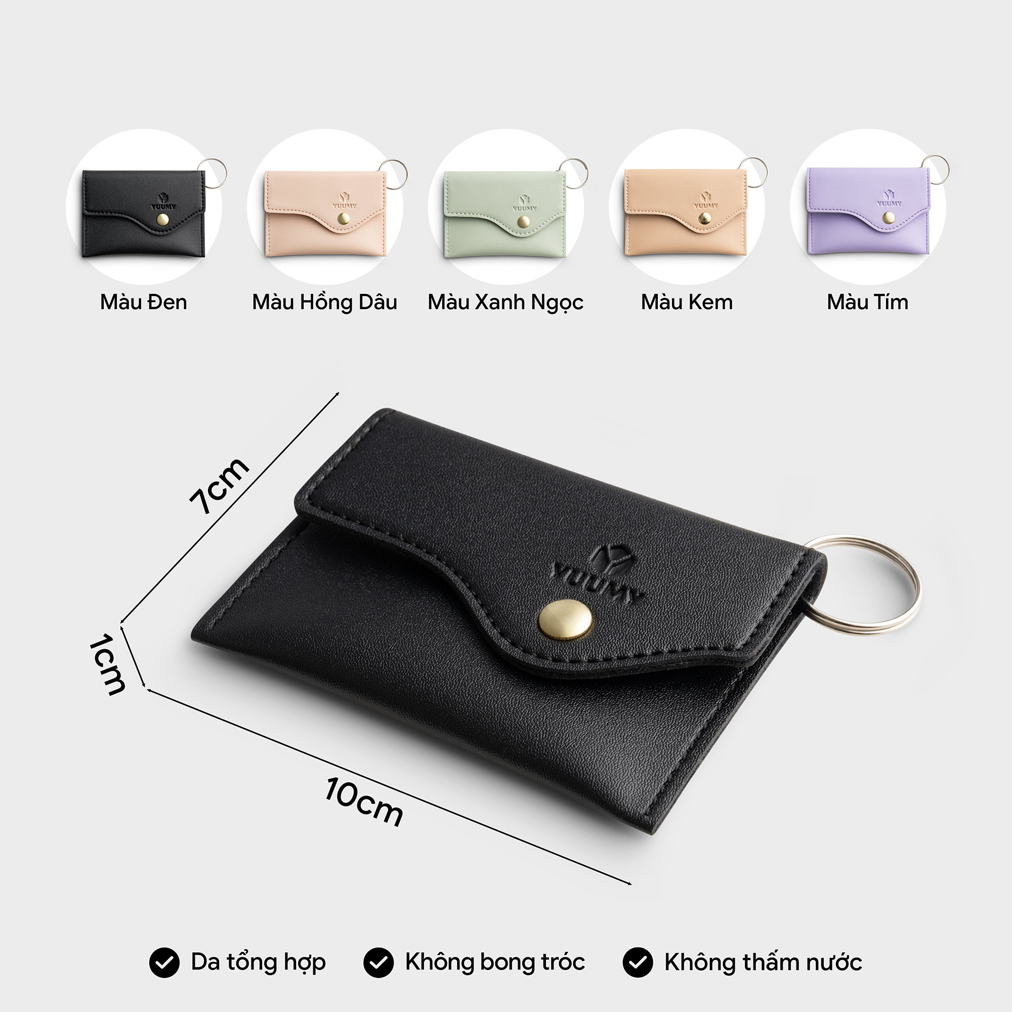 Ví Yuumy ( Thời trang nữ đựng namecard đa năng - Móc khóa da Seasand YMK24 )