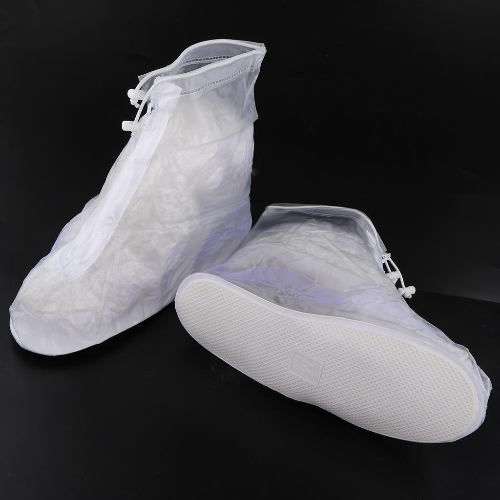 1 Pair Waterproof Rain Boot Cover Wear Resistant Rainproof Shoes Cover Clear PVC Non Slip Rain Boot Cover