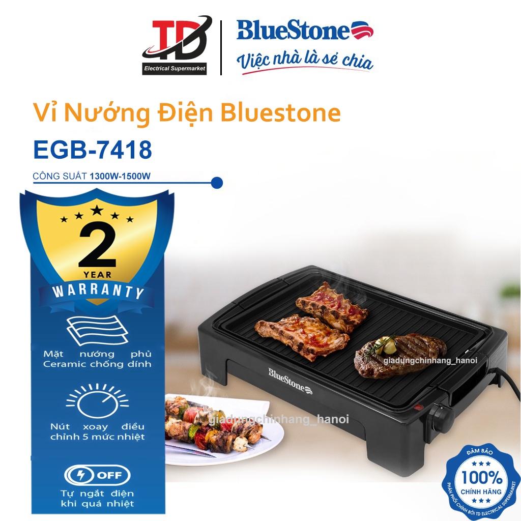 Bếp Nướng Điện Bluestone EGB-7418 Công Suất 1500 W, Phủ Ceramic Chống Dính, Hàng Chính Hãng