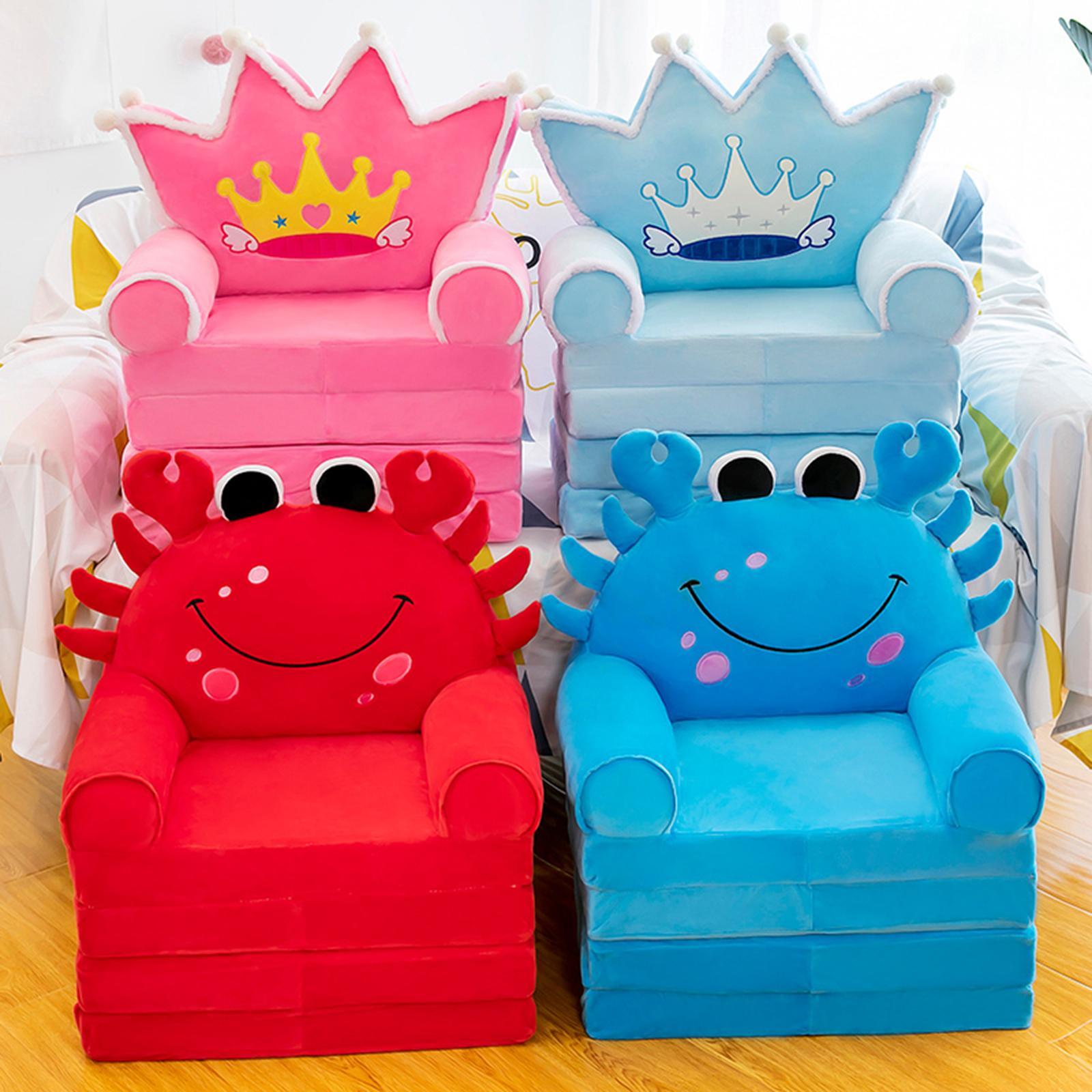Plush Children Couch Backrest Armchair Slipcover Cartoon Foldable Kids Sofa Cover