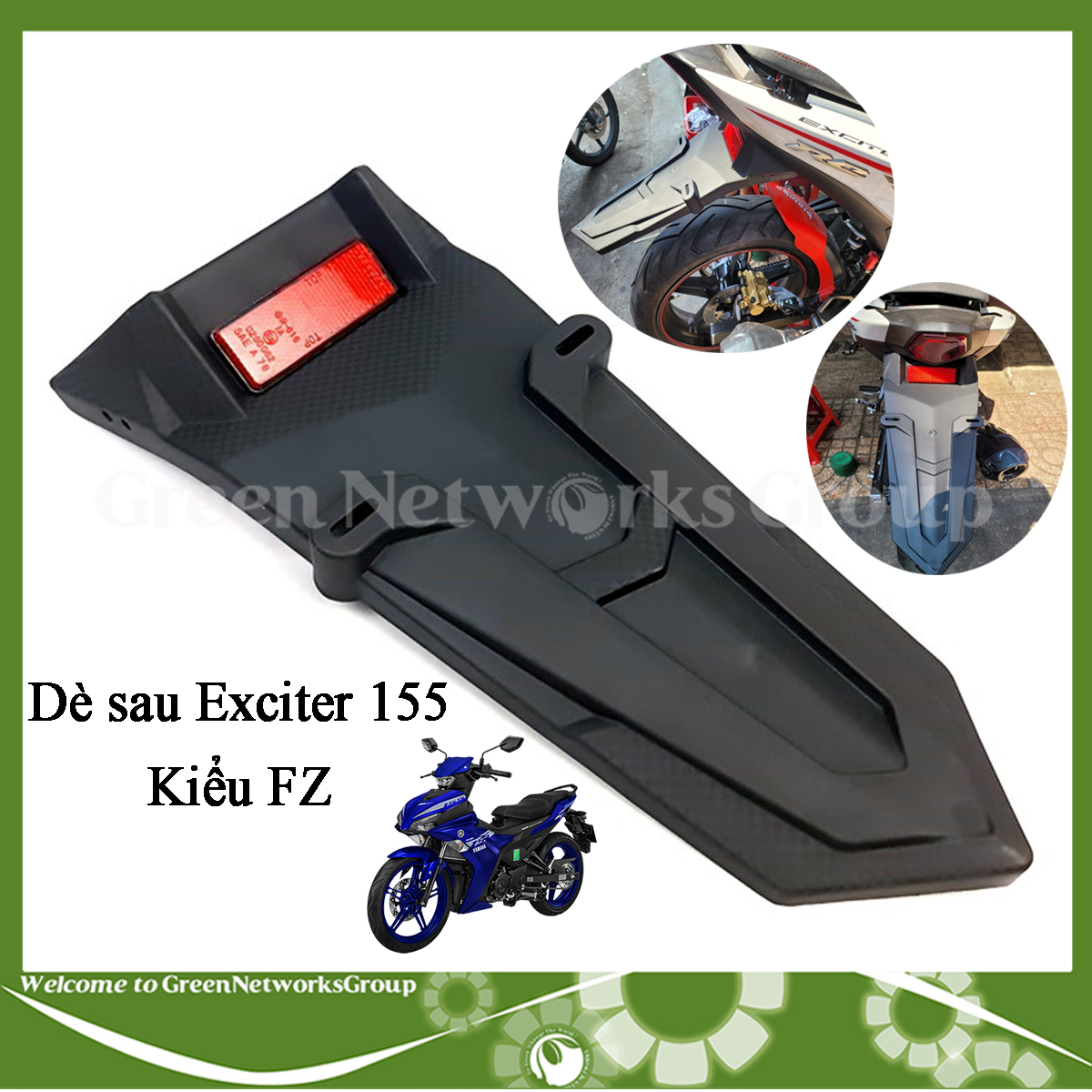 Dè sau Exciter 155 kiểu FZ 2021 - Dè chắn bùn sau dành cho Exciter 155 VVA kiểu FZ Green Networks Group