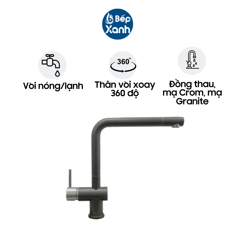 Vòi Rửa Chén Carysil G-2455 - Thân Vòi Xoay 360 Độ - Hàng Chính Hãng