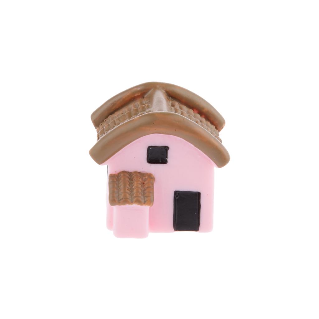 Set Of 2pcs Small House Micro Landscape Craft