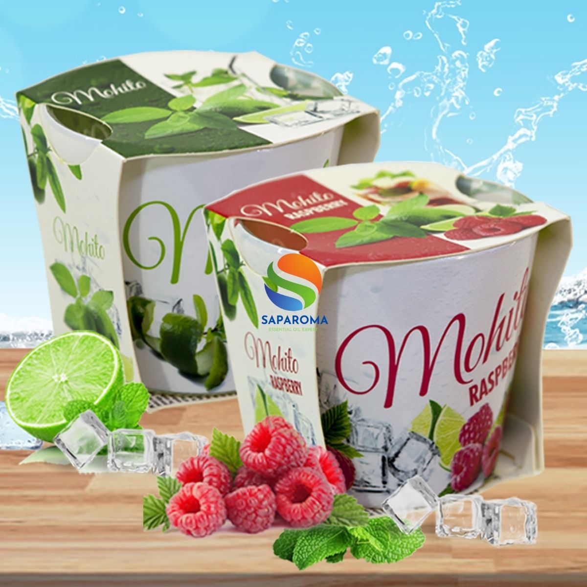 Combo 2 ly nến thơm tinh dầu Bartek Mohito 115g - hương bạc hà, nến trang trí, thơm phòng, thư giãn, khử mùi