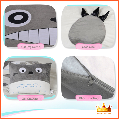 Giường Lười Totoro Gấp Gọn Thông Minh ROYALDECORHN - Đệm Lười Totoro Cao Cấp Cực Êm, Mềm Mịn - Nội Thất Phòng Ngủ