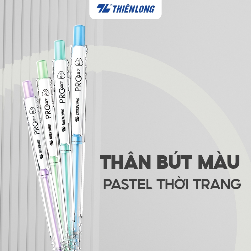 Hộp 20 Bút bi Thiên Long 027 Pro TL-105 ngòi 0.5mm - Thân bút màu pastel thời trang