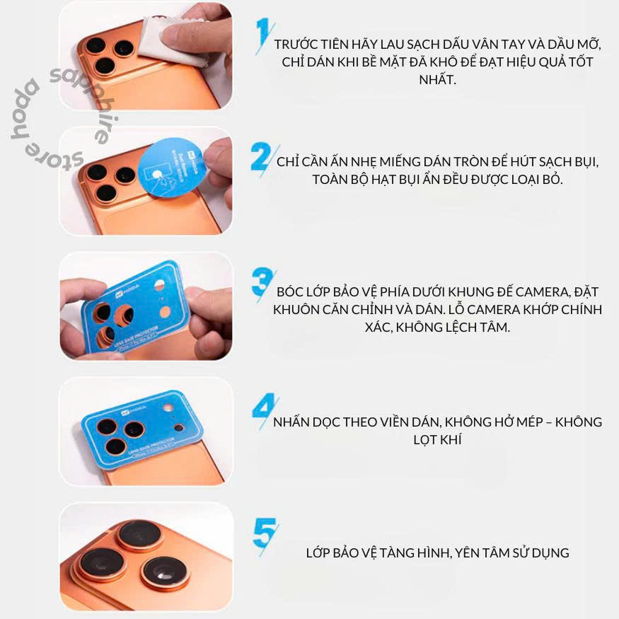 Miếng Dán Camera PET Nhám Mờ Hoda Matte Cho iPhone 17 Pro Max – Chống Trầy Xước, Chống Vân Tay, Kèm Khung Dán Chuẩn Xác - Hàng chính hãng