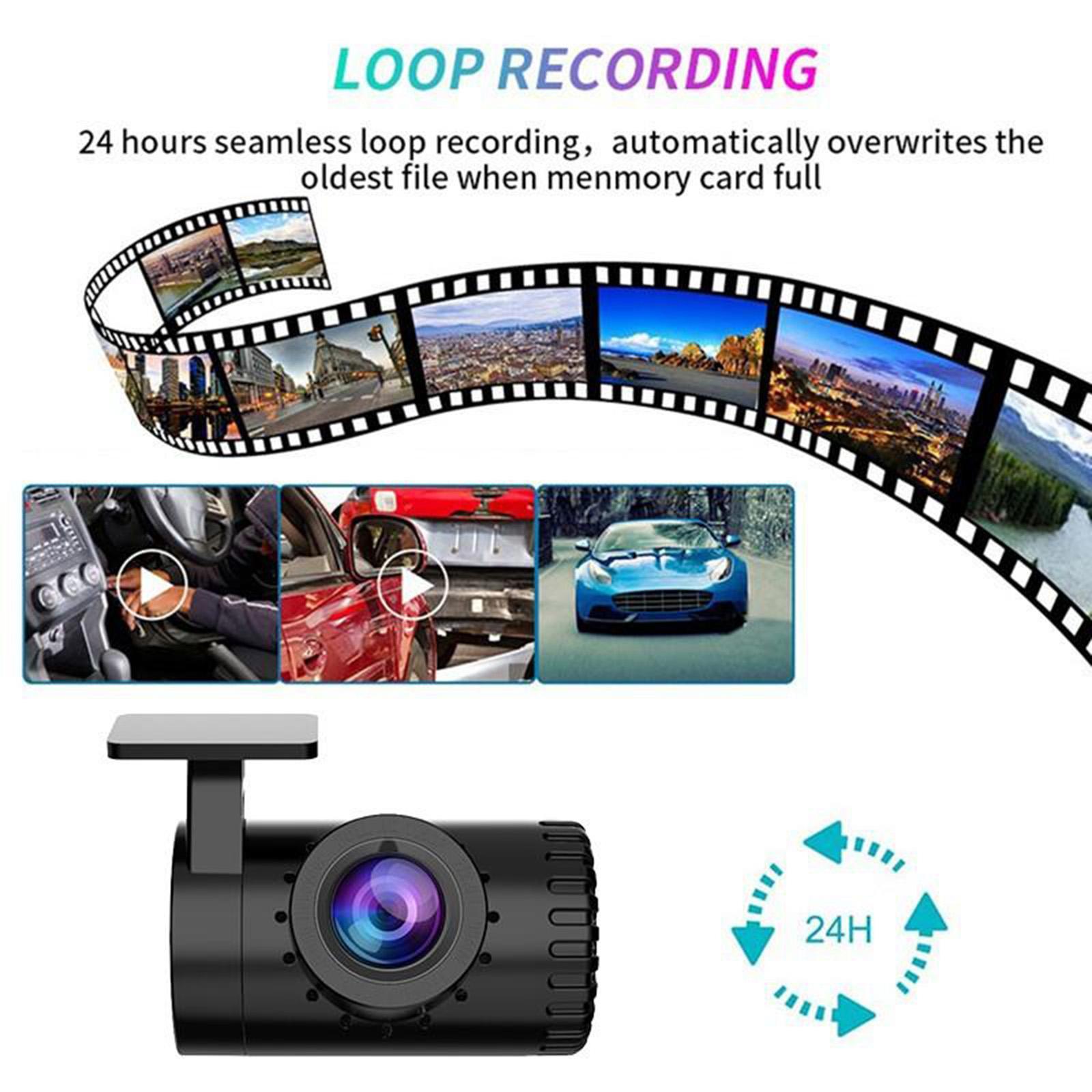 Full 1080P Car DVR Camera 170°Wide Angle Dashcam Max 32G TF