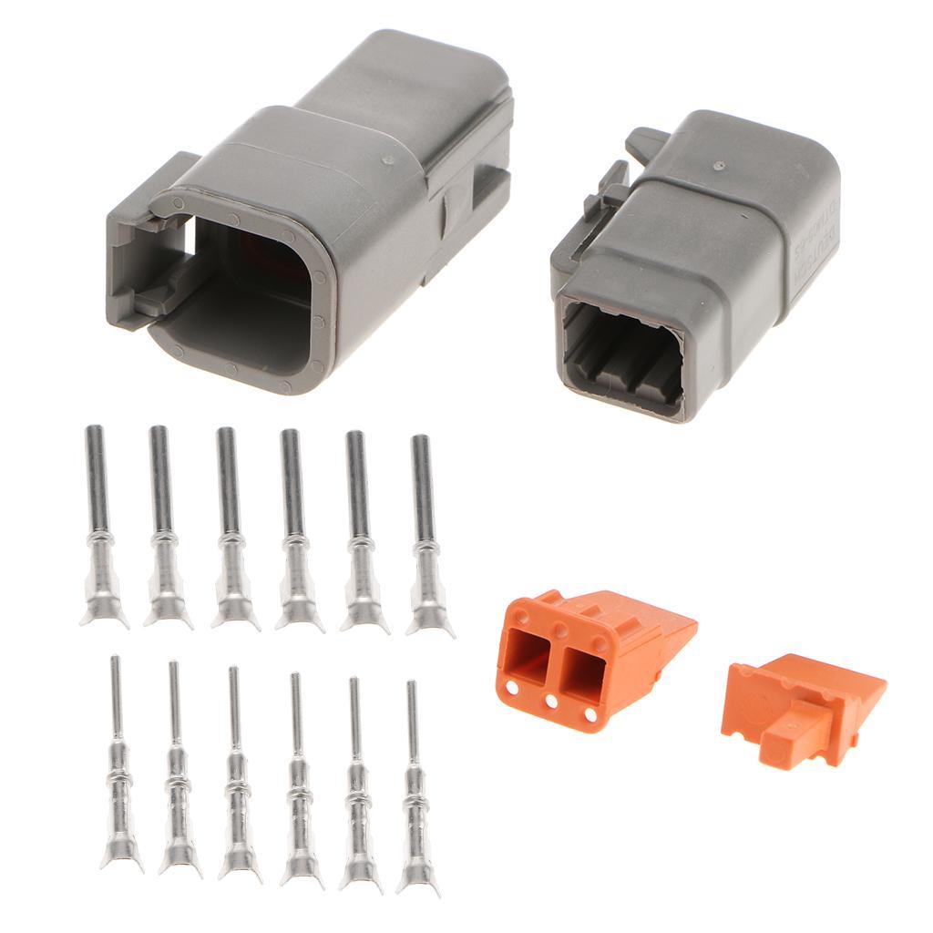 1 Set 6Pins Way Sealed Waterproof Electrical Wire Connector  Terminals