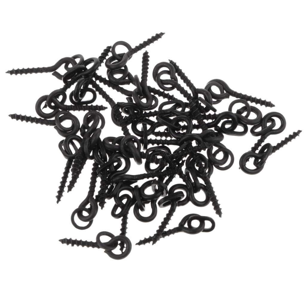 40pcs Steel Boilie Bait Screw Fishing Bait Ring Swivel Carp Fishing Terminal Tackle