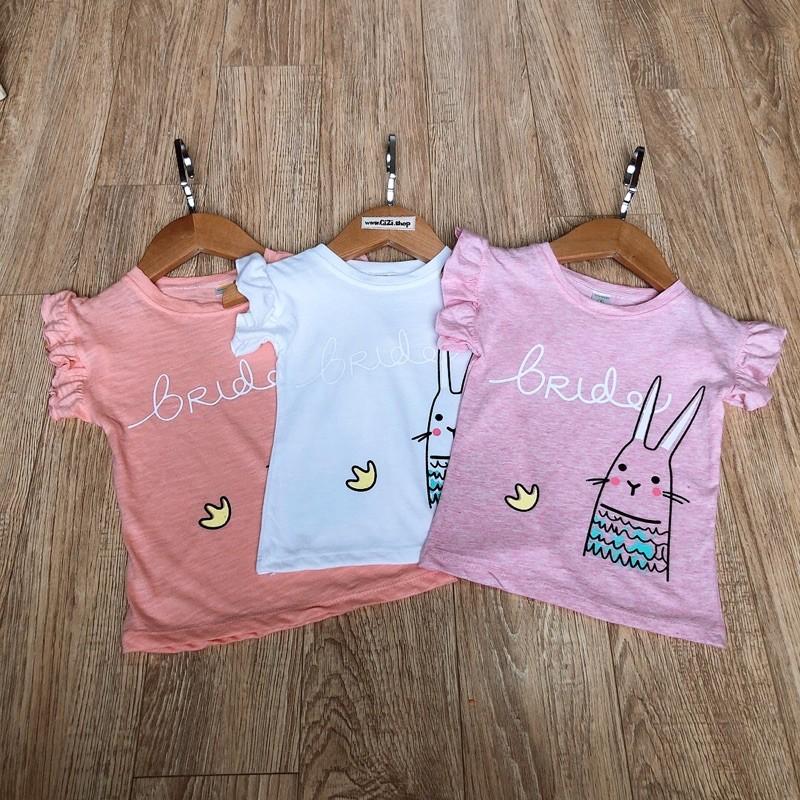 Áo tay bèo cho bé gái, áo tai thỏ cho bé gái,áo phông cho bé gái chất cotton giãn 4 chiều CiZi.shop