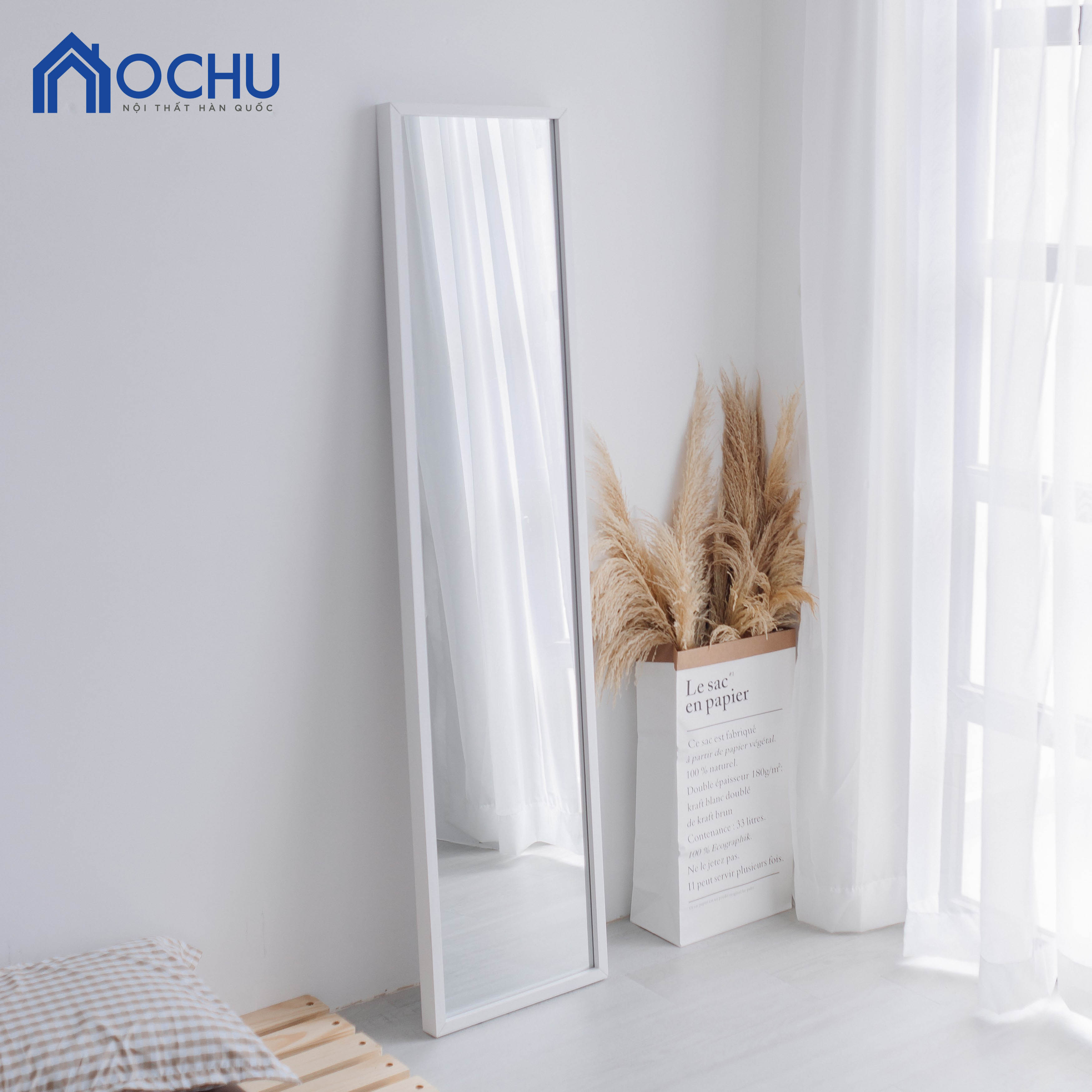 Gương Đứng Soi Toàn Thân Khung Gỗ OCHU - Mirror M - Natural/White