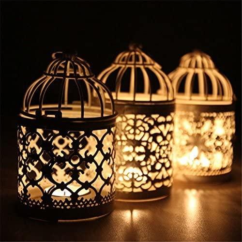 Lồng chim bằng kim loại Đèn lồng trang trí Nến Tealight Lantern Home Trang trí bàn tiệc cưới Giá đỡ nến bằng sắt Treo đèn lồng