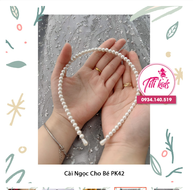 Cài Ngọc Trai Nhân Tạo Cao Cấp Cho Bé Gái PK42