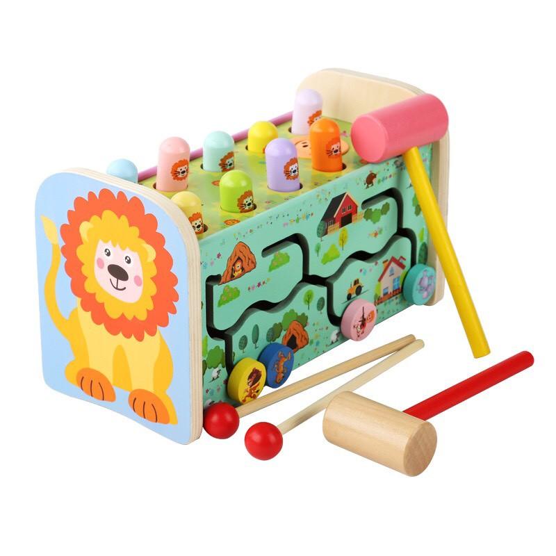 Đồ Chơi Gỗ Đập Chuột Kèm Đàn Xylophone Kết Hợp Luồn Mê Cung Phát Triển Trí Tuệ