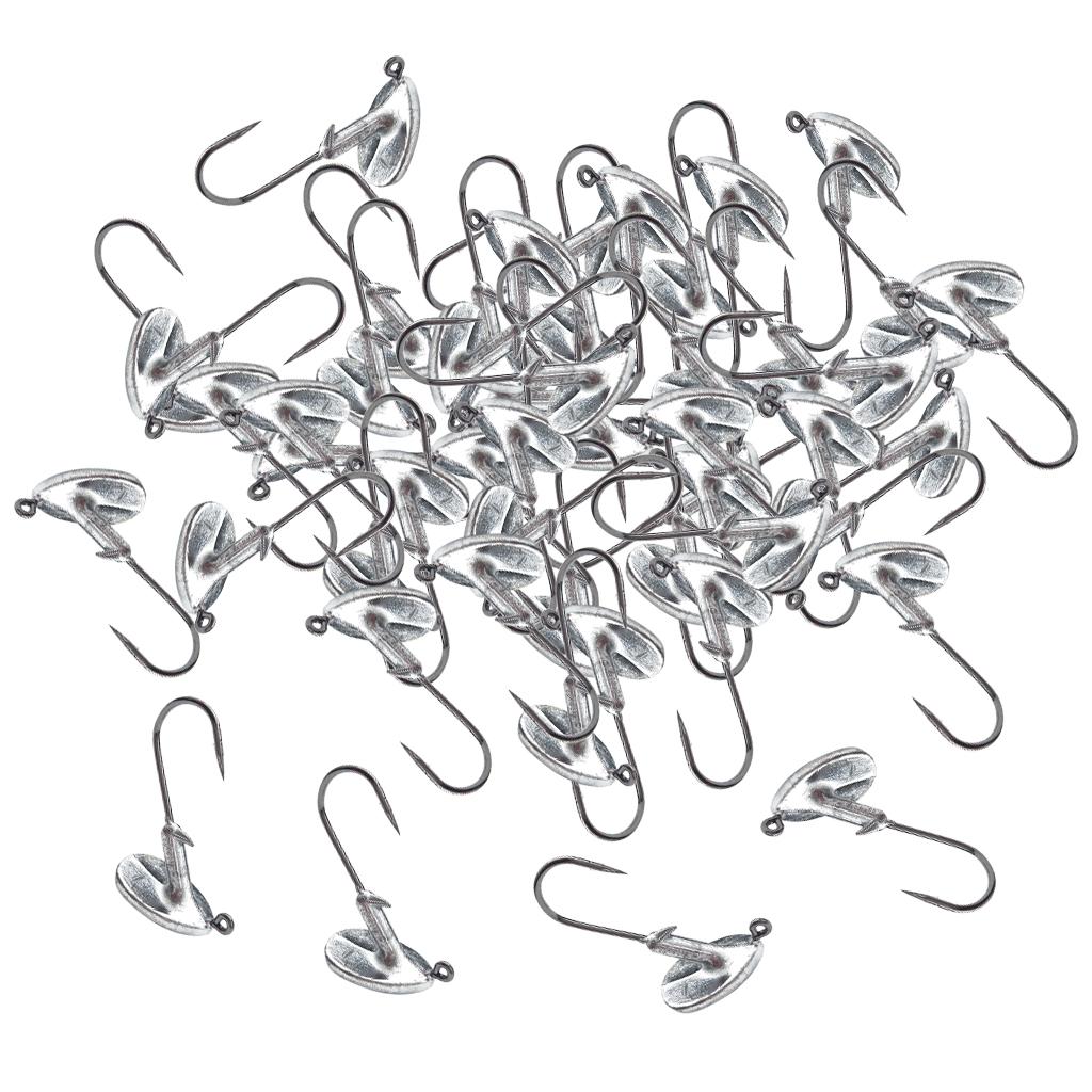 50pcs Tumbler Lead Head Fishing Hooks Jig Bait for Soft Lure Fishinghook 5g