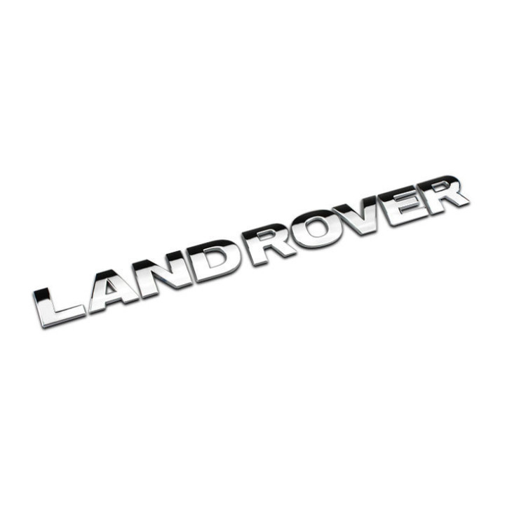 Decal tem chữ inox Land Rover dán đầu và đuôi xe ô tô (Màu Bạc)