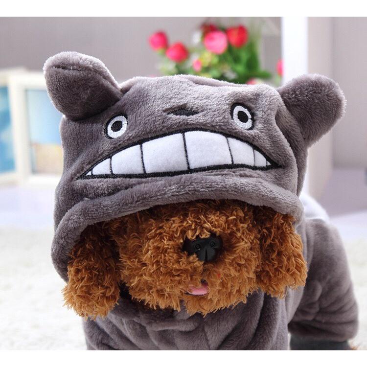 Áo chó mèo vải nỉ lông bông siêu ấm hình totoro