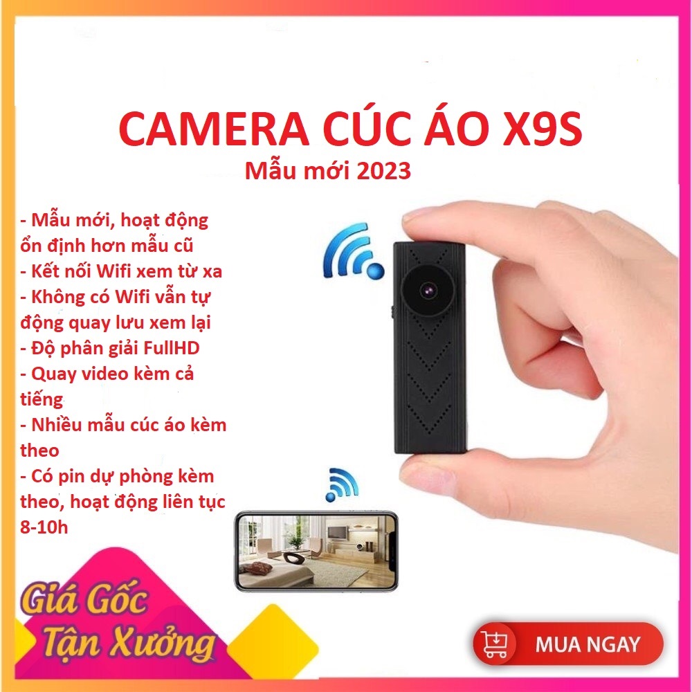 Camera Mini Giám Sát Hình Cúc Áo, xem từ xa, bảo hành 12 tháng