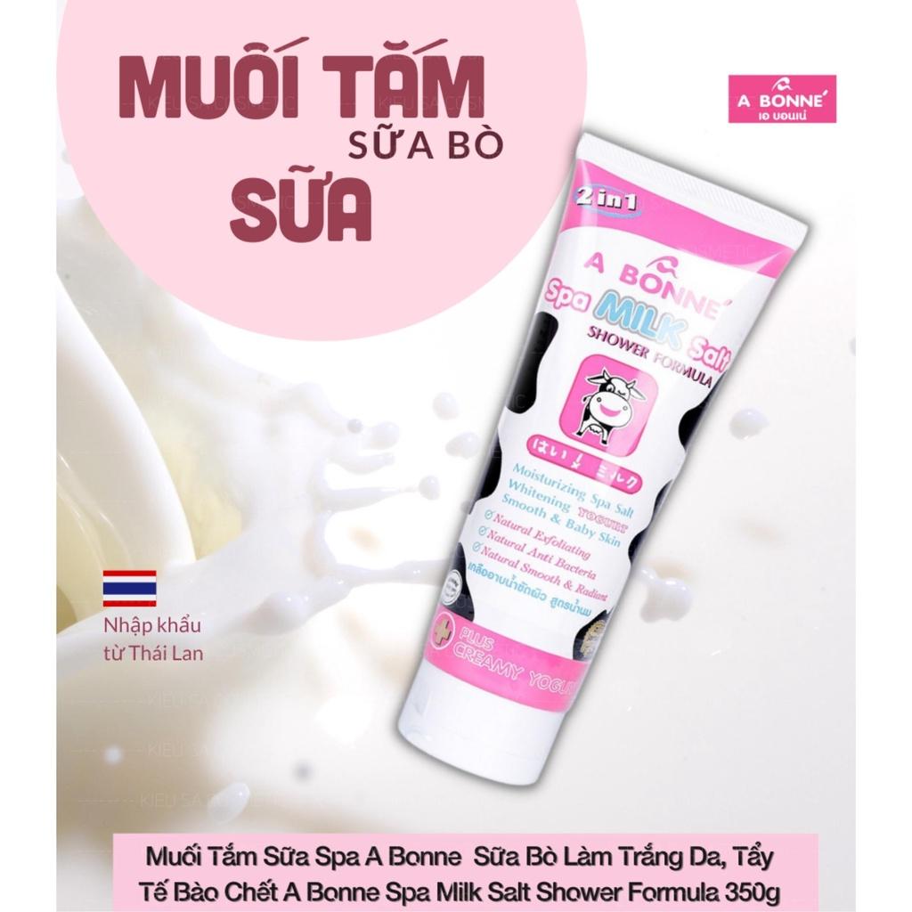 Muối Tắm Sữa Bò A bonne Tẩy Tế Bào Da Chết Body Spa Milk Salt Thái Lan 350gr (Tuýp)