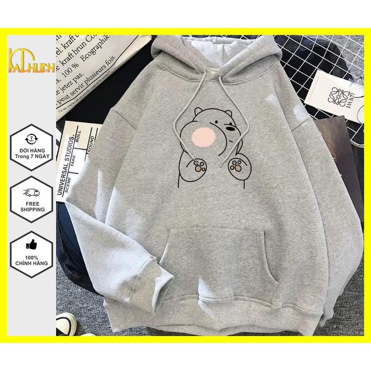 Áo hoodie nam nữ in gấu má hồng,vải nỉ mềm mịn nón 2 lớp