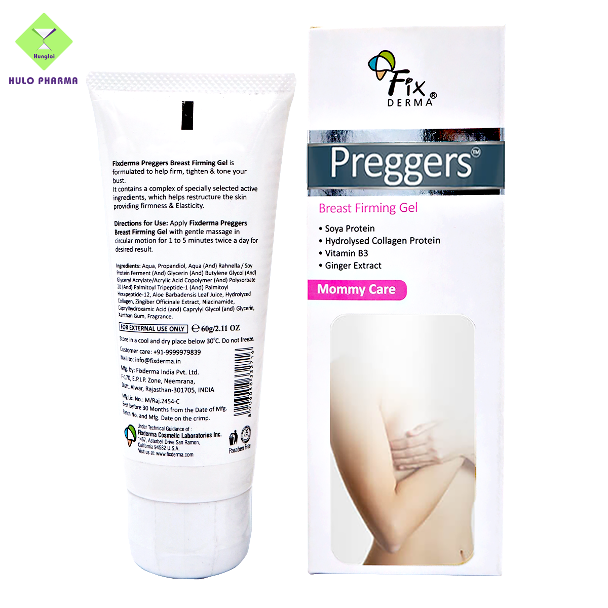 Gel dưỡng ẩm giúp ngực săn chắc Fixderma Preggers Breast Firming Gel (60g)