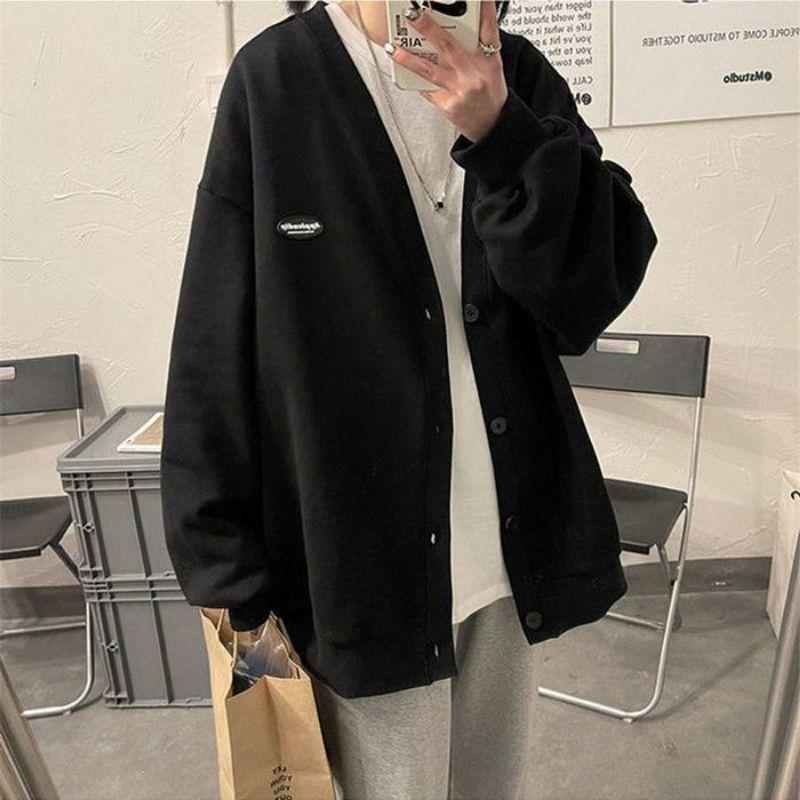 Áo Cardigan nỉ Unisex form rộng tay phồng - áo khoác nỉ bông nút gài năng động phong cách hàn thời trang thu đông video