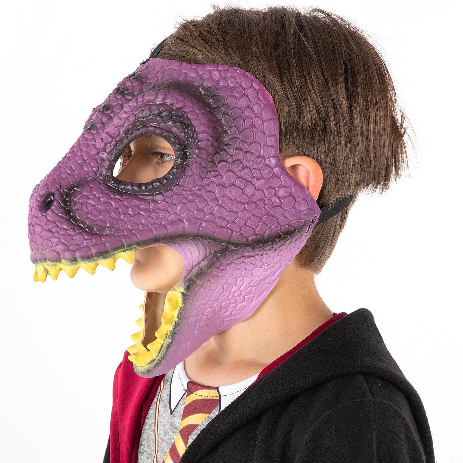 3D Dinosaur Latex Dragon Movable Jaw Headgear Scary Props Creative Halloween Animal for Role Play Theater Party Supplies