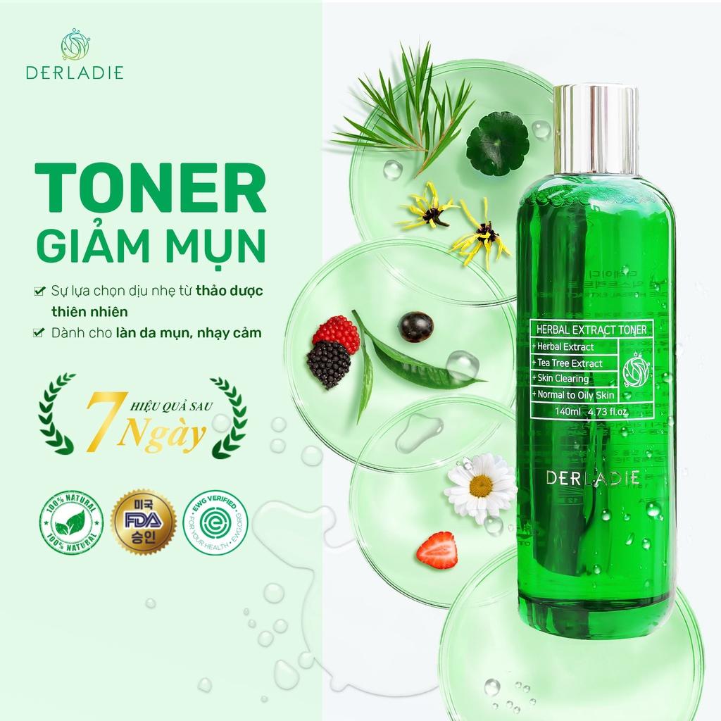 Bộ 4 Sản Phẩm Chiết Xuất Tràm Trà Giảm Mụn Sau 14 Ngày Derladie Herbal Extract